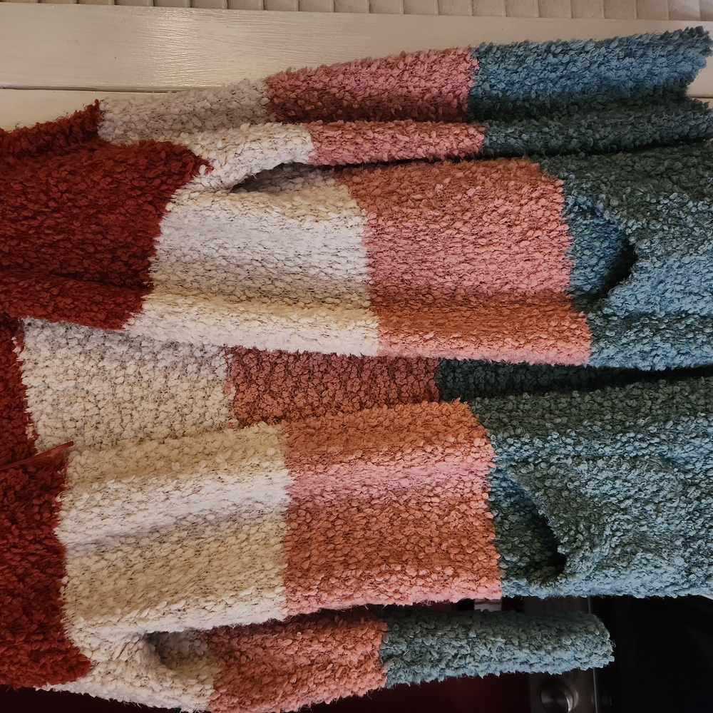Colorful Textured Knit Sweater